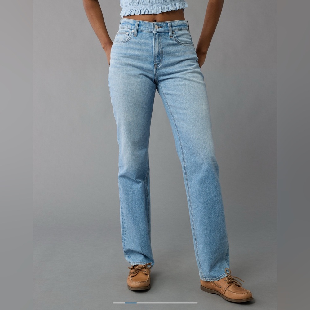 AE stretch super high waisted straight jean